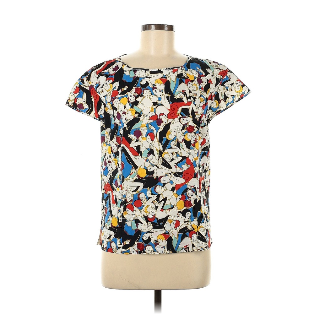 Carolina Herrera Archive Print Collection Cotton Blouse Multicolor Size 6